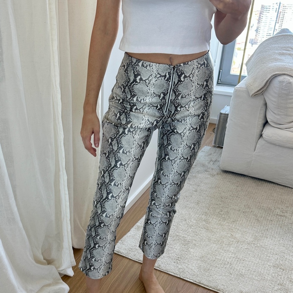 Pleather Black and White Snakeskin Pants